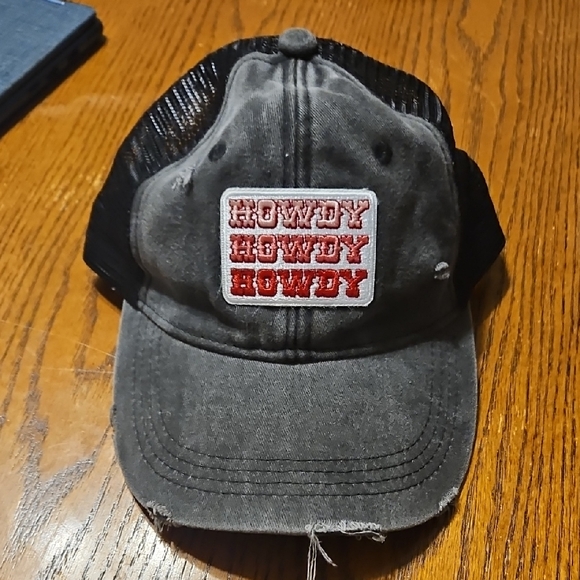 Accessories - Gray and Black Trucker Hat with Red Embroidery